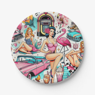 Plato De Papel Patrón curtido de los años 50