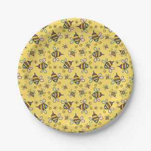 Plato De Papel Patrón de abeja bumble