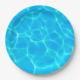 Plato De Papel Patrón de agua Aqua con ondas reflectantes