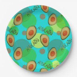 Plato De Papel Patrón de aguacate fresco y divertido
