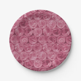 Plato De Papel Patrón de ajuste de burbujas rosa