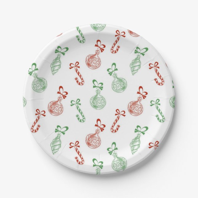 Plato De Papel patrón de año nuevo (Anverso)