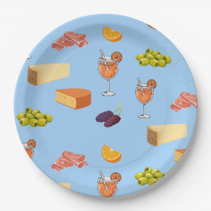 Plato De Papel Patrón de Aperol y Queso