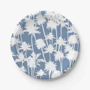 Plato De Papel Patrón de árbol de palma