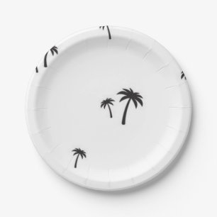 Plato De Papel Patrón de árbol de palma