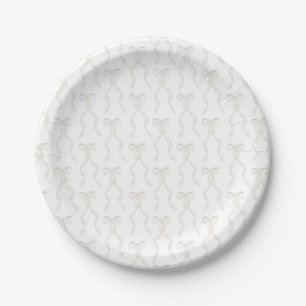 Plato De Papel Patrón de arco blanco de color de agua de fondo