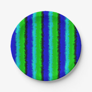 Plato De Papel Patrón de arco iris 3D abstracto de azul verde