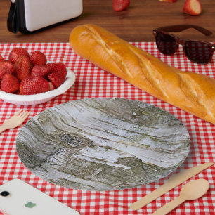 Plato De Papel Patrón de aspecto de textura de barbilla de árbol