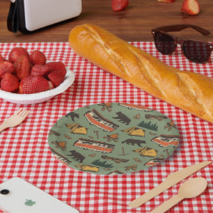 Plato De Papel Patrón de aventuras de los Campamentos Domésticos