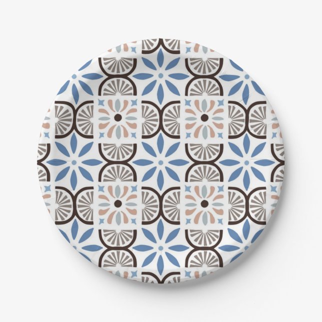 Plato De Papel Patrón de azulejos de cerámica (Anverso)