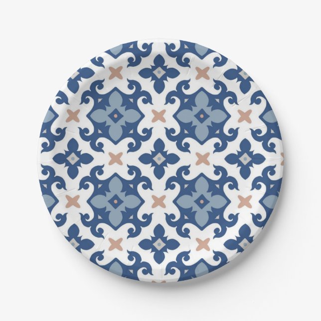 Plato De Papel Patrón de azulejos de cerámica (Anverso)