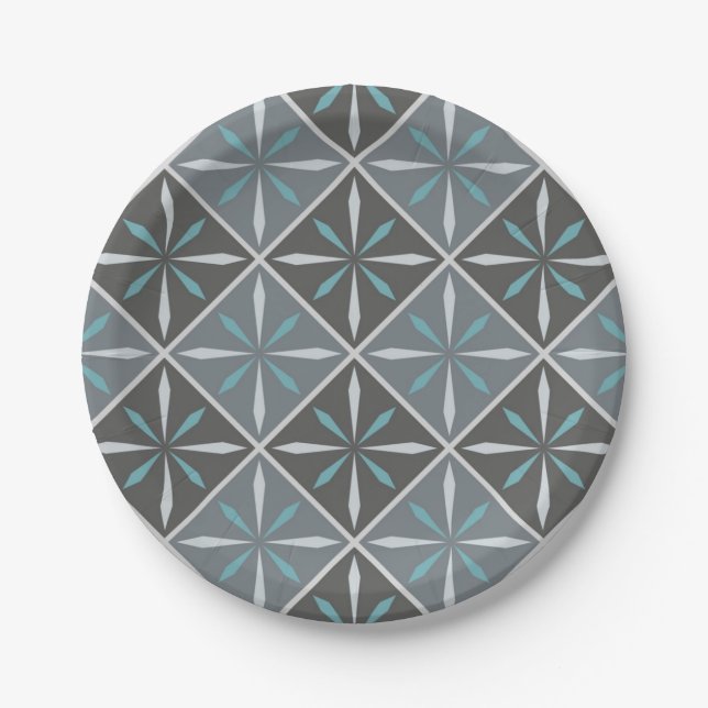 Plato De Papel Patrón de azulejos de cerámica (Anverso)