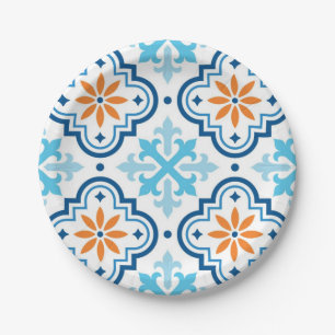 Plato De Papel Patrón de azulejos de cerámica