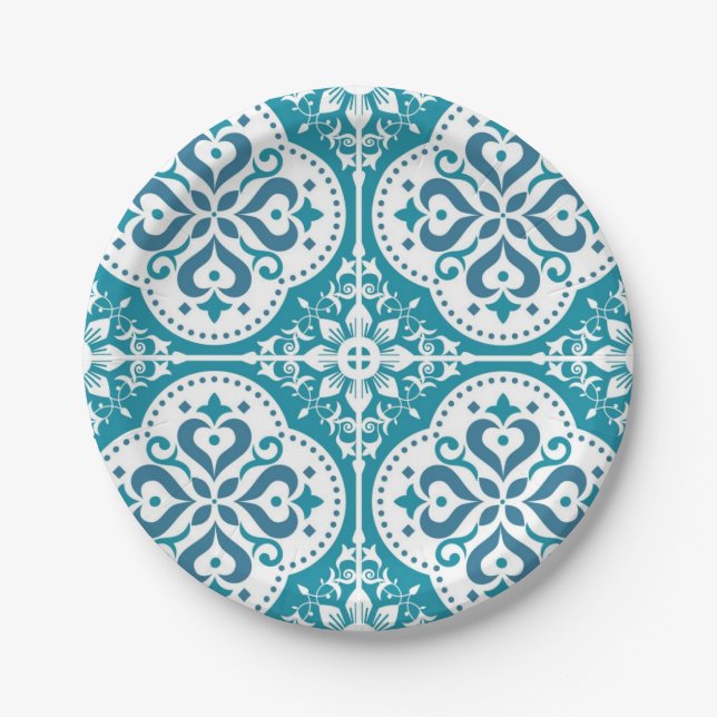 Plato De Papel Patrón de azulejos de cerámica (Anverso)