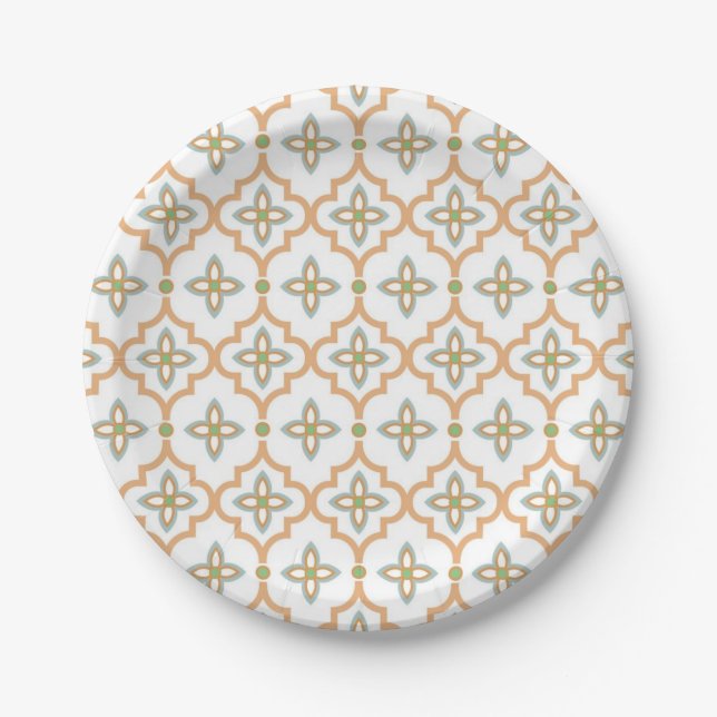 Plato De Papel Patrón de azulejos de cerámica (Anverso)