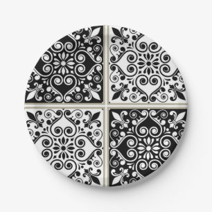 Plato De Papel Patrón de azulejos de cerámica
