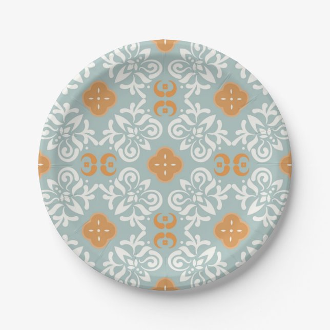 Plato De Papel Patrón de azulejos de cerámica (Anverso)