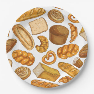 Plato De Papel Patrón de baldosas y pastelería 