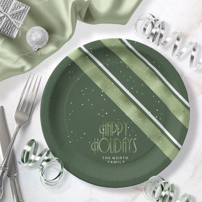 Plato De Papel Patrón de banda de navidades ID862 verde/blanco (Subido por el creador)