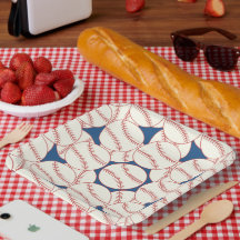 Patrón de béisbol Placas de papel azul Suministros