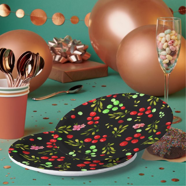 Plato De Papel Patrón de Berries (Multi)