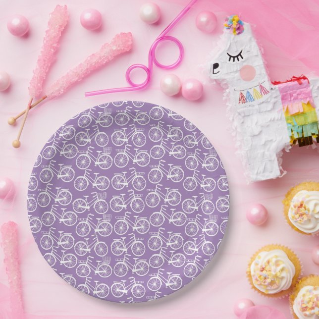 Plato De Papel Patrón de bicicleta de época (Fiesta)