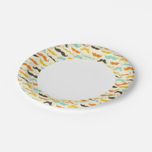 Plato De Papel Patrón de bigote 3
