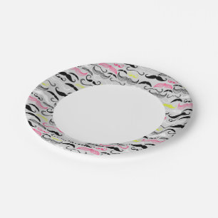 Plato De Papel Patrón de bigote, estilo retro
