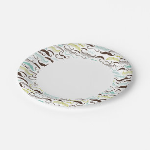 Plato De Papel Patrón de bigote, estilo retro 2