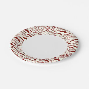 Plato De Papel Patrón de bigote, estilo retro 3