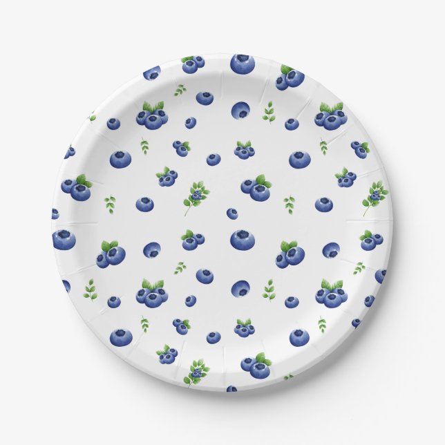 Plato De Papel Patrón de Blueberry (Anverso)