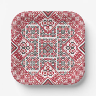 Plato De Papel Patrón de bordado palestino 2