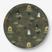 Patrón de bosque adormilado de Halloween