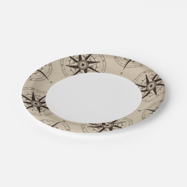 Plato De Papel Patrón de brújula de navegación (Angular)