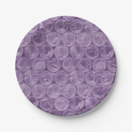 Plato De Papel patrón de burbujas de plástico morado