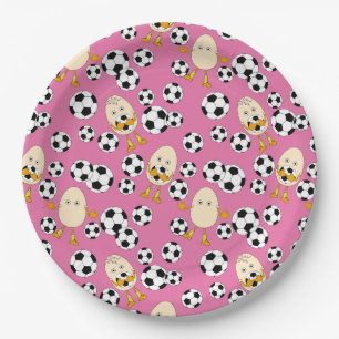 Plato De Papel Patrón de cabeza de futbol