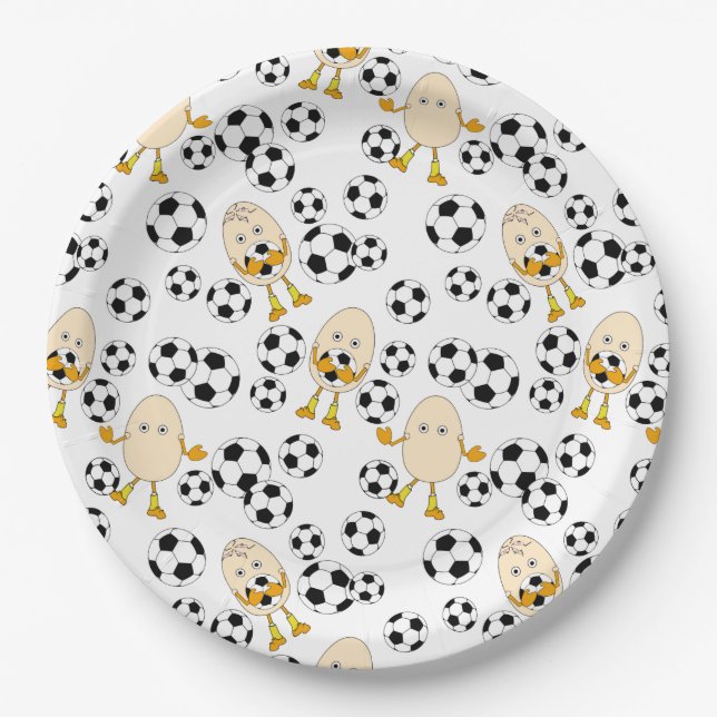 Plato De Papel Patrón de cabeza de futbol (Anverso)
