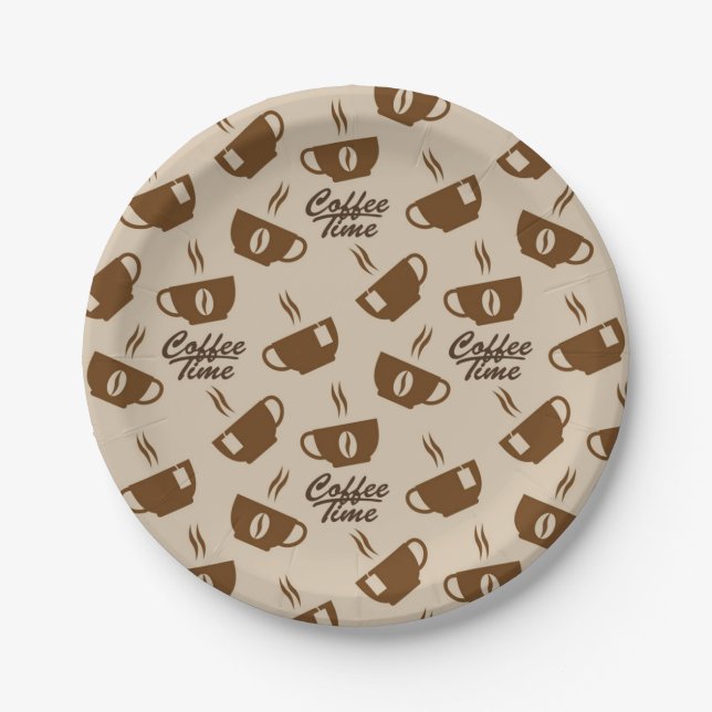 Plato De Papel Patrón de café (Anverso)