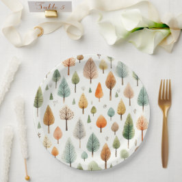 Plato De Papel Patrón de caída de color de agua