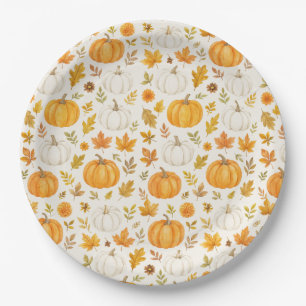 Plato De Papel Patrón de calabaza   Acción de gracias