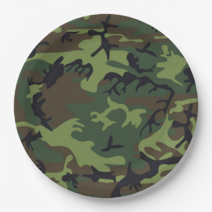 PLATO DE PAPEL PATRÓN DE CAMUFLAJE
