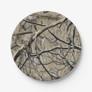 Plato De Papel Patrón de camuflaje de caza 5