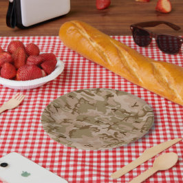 Plato De Papel Patrón de camuflaje del desierto, patrón militar,