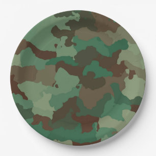 Plato De Papel Patrón de camuflaje militar (Ejército)