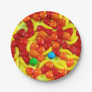 Plato De Papel Patrón de caramelos de frutas