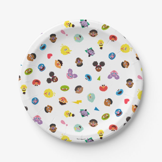 Plato De Papel Patrón de caras comunes (Anverso)