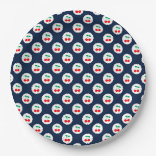 Plato De Papel Patrón de Cereza – Regalo y Decoración de Frutas R
