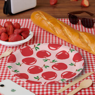 Plato De Papel Patrón de cerezo dulce