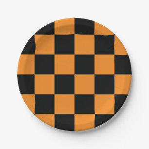 Plato De Papel Patrón de cheques de Halloween