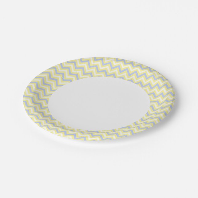 Plato De Papel Patrón de Chevron Pastel (Angular)